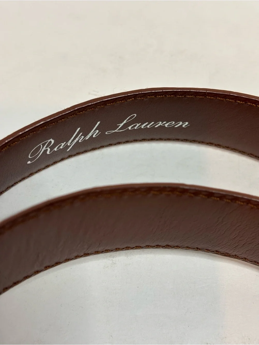 Ralph Lauren Vintage Genuine American Alligator Silver Buckle Belt 36